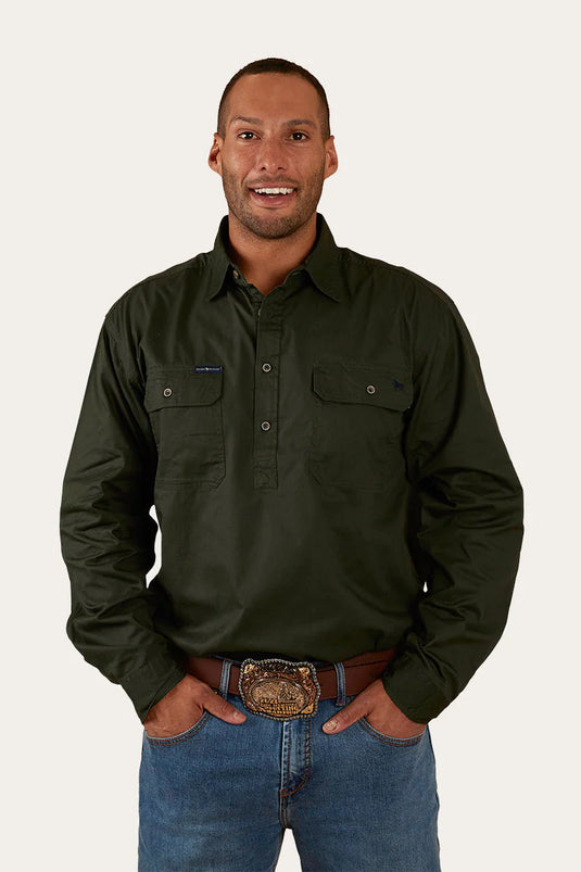 Ringers Western King River Mens Half Button Work Shirt