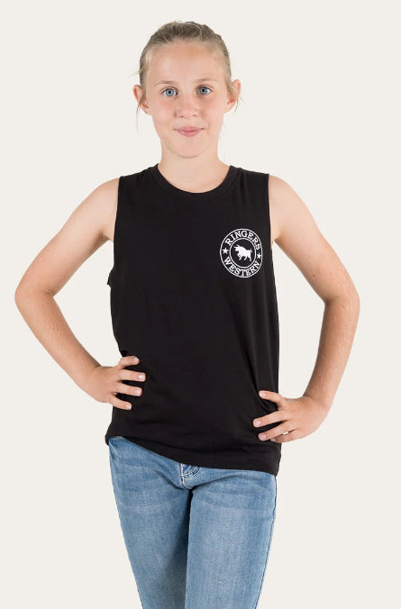 Load image into Gallery viewer, Ringers Western Signature Bull Kids Muscle Tank
