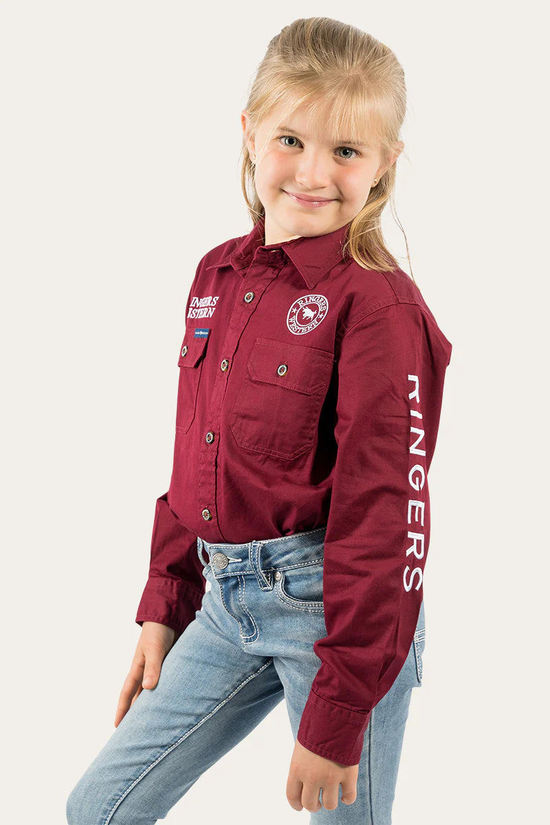 Load image into Gallery viewer, Ringers Western Jackaroo Kids LS Full Button Embroidered Workshirt
