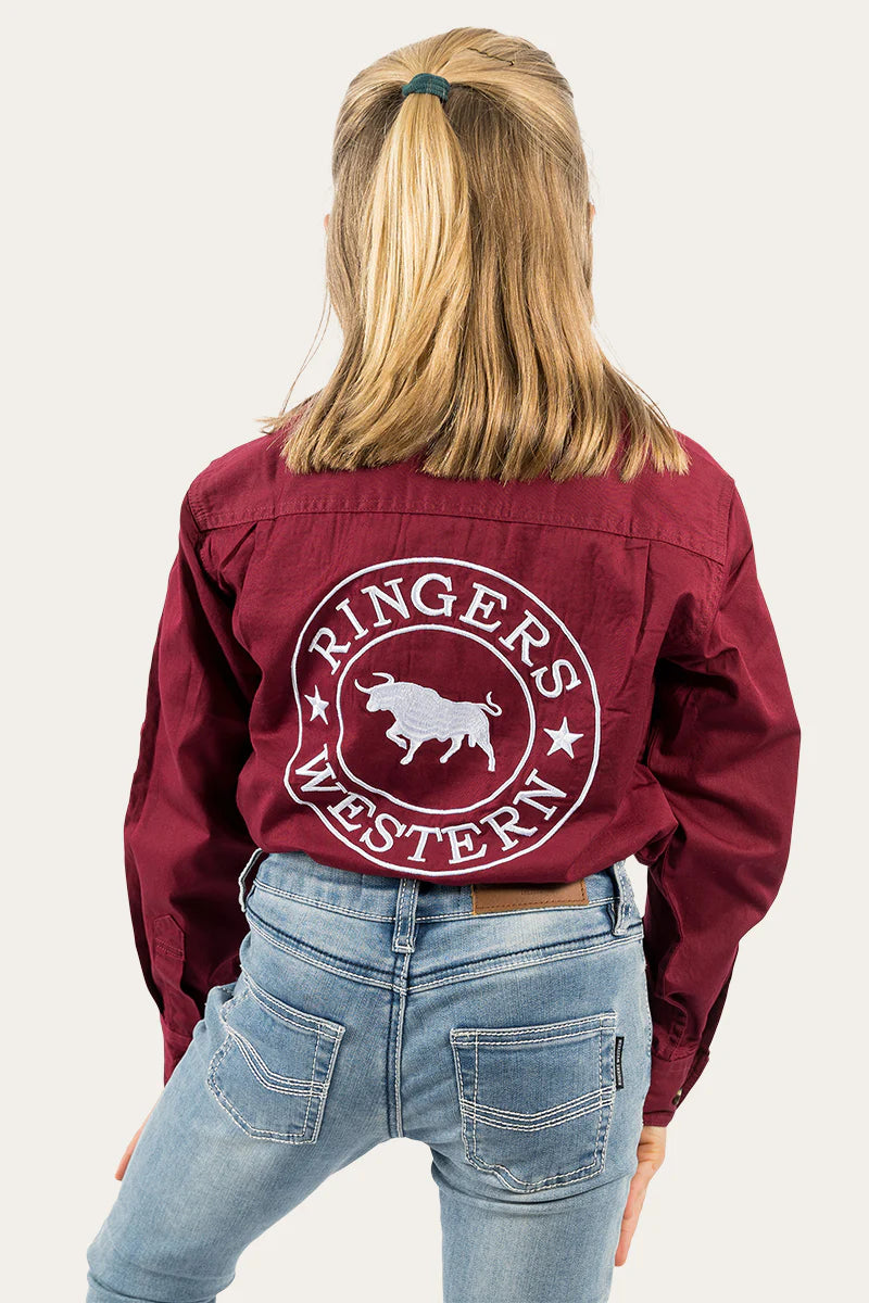 Load image into Gallery viewer, Ringers Western Jackaroo Kids LS Full Button Embroidered Workshirt
